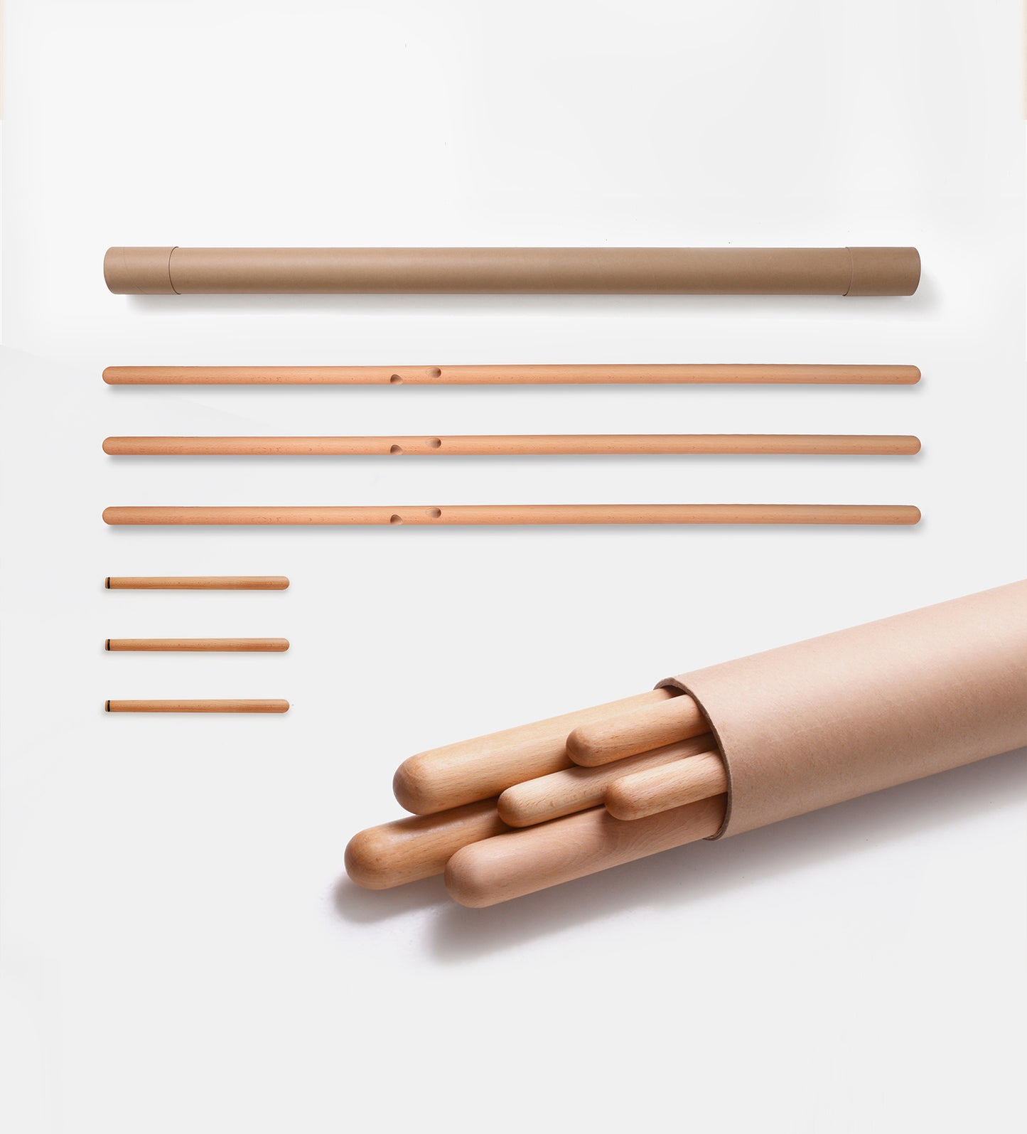 Eco-Friendly All-Wood Beech Coat Rack – Sculptural Six-Leg Stand with Zero Metal Assembly color  natural beech wood